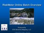 RiskMeter Online Batch Overview - slide 1