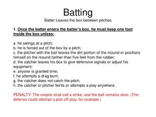 Batting Batter Leaves the box between pitches