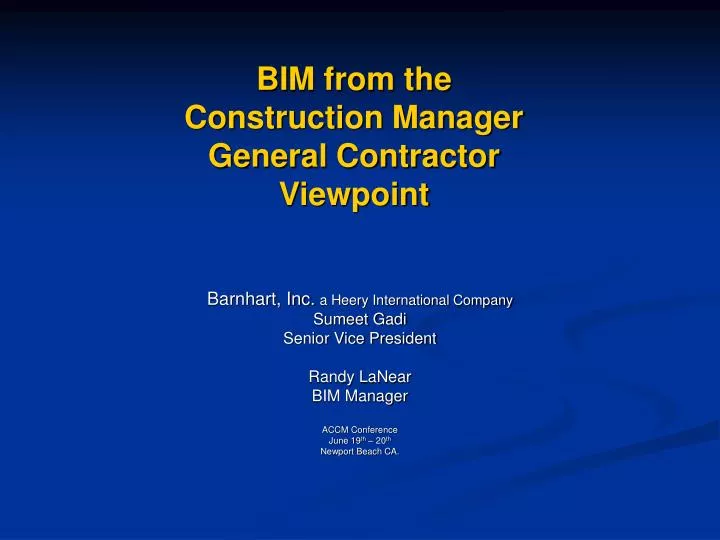 bim from the construction manager general contractor viewpoint