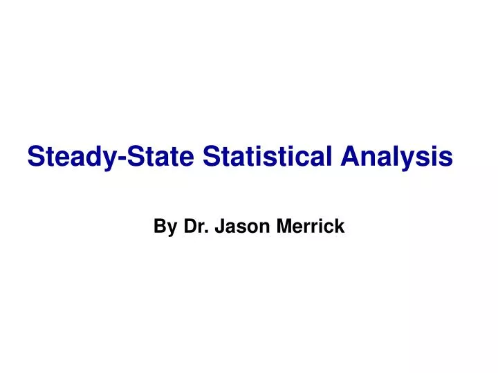 steady state statistical analysis