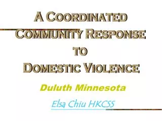 A Coordinated Community Response to Domestic Violence
