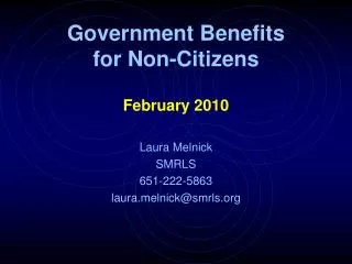 Government Benefits for Non-Citizens