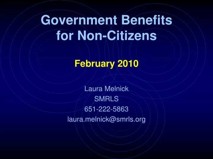 government benefits for non citizens