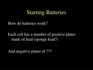 Starting Batteries