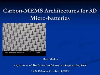 Carbon-MEMS Architectures for 3D Micro-batteries