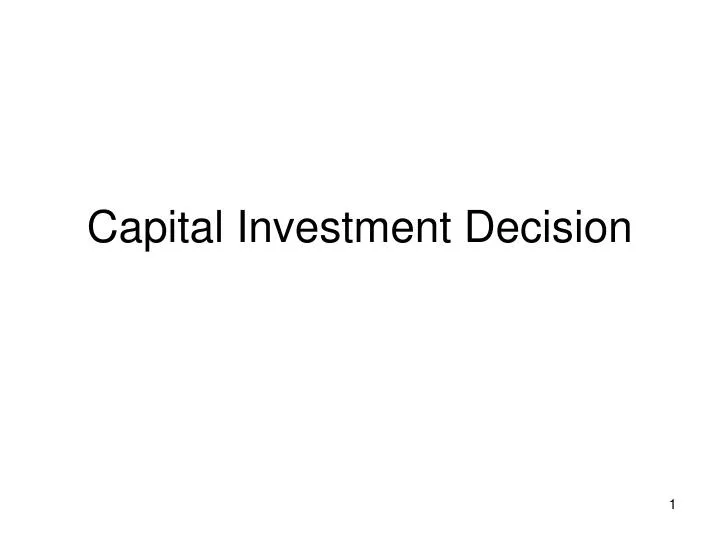 capital investment decision