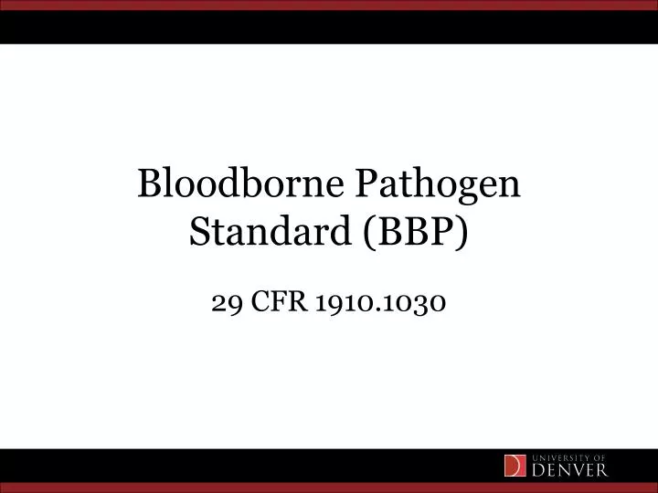 bloodborne pathogen standard bbp