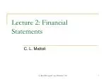 Lecture 2: Financial Statements - slide 1