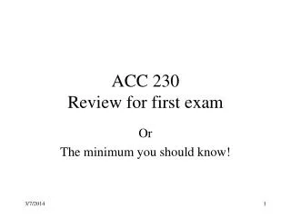 ACC 230 Review for first exam