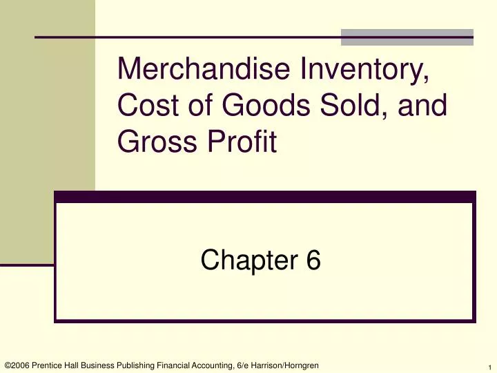 merchandise inventory cost of goods sold and gross profit