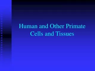 Human and Other Primate Cells and Tissues