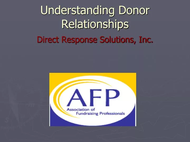 understanding donor relationships