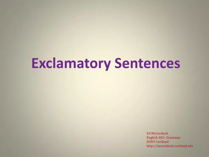 exclamatory sentences