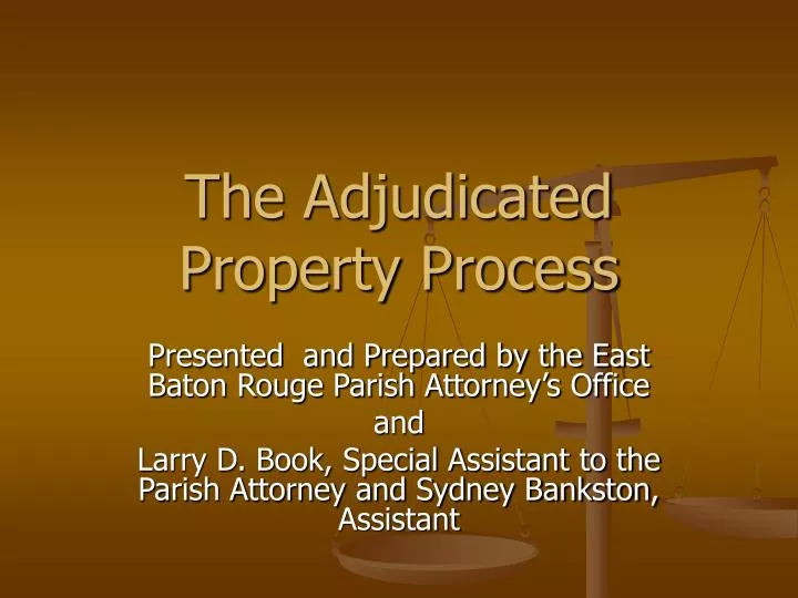 the adjudicated property process