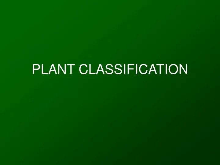 plant classification