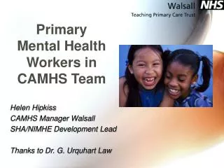 Primary Mental Health Workers in CAMHS Team