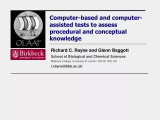 Computer-based and computer-assisted tests to assess procedural and conceptual knowledge