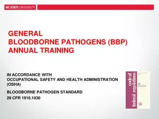 General Bloodborne Pathogens (BBP) Annual Training
