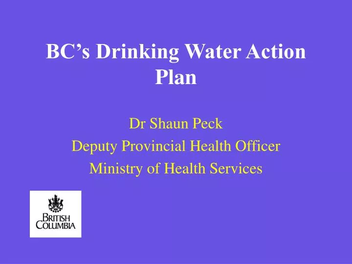 bc s drinking water action plan