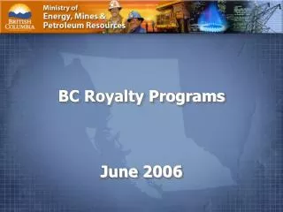 BC Royalty Programs June 2006