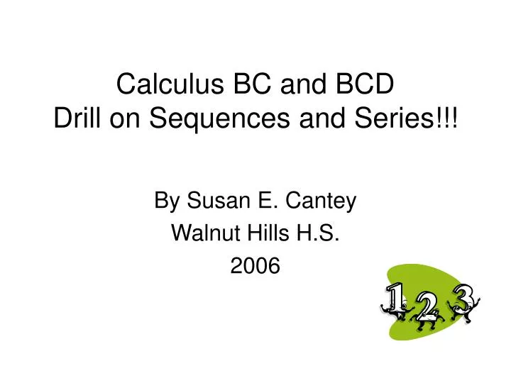 calculus bc and bcd drill on sequences and series