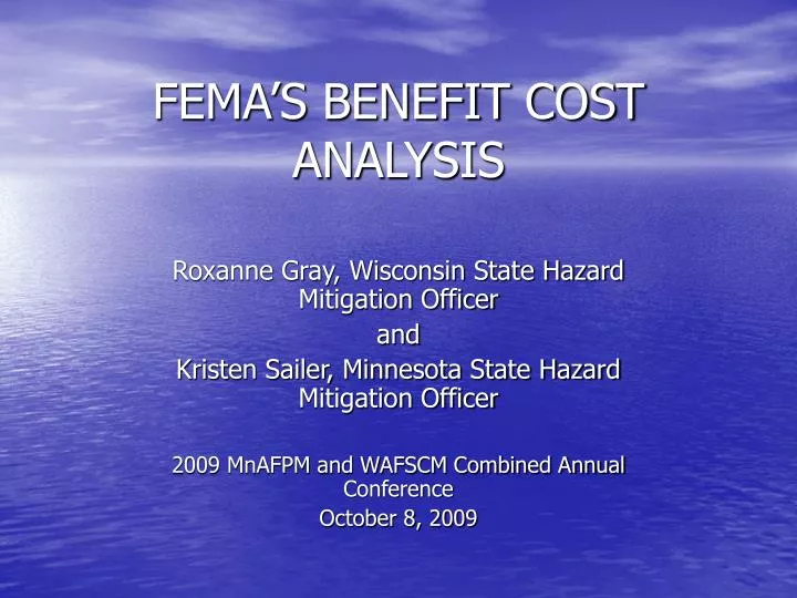 fema s benefit cost analysis