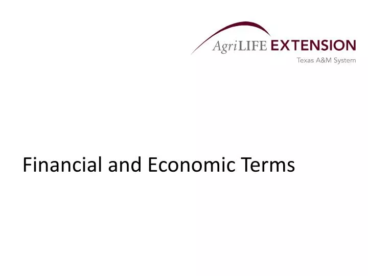 financial and economic terms