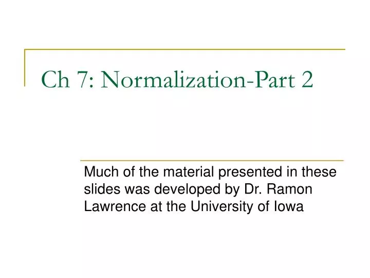 ch 7 normalization part 2