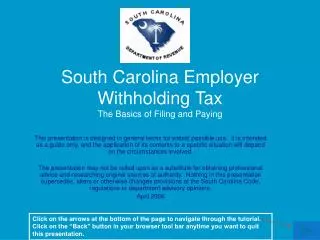 South Carolina Employer Withholding Tax The Basics of Filing and Paying