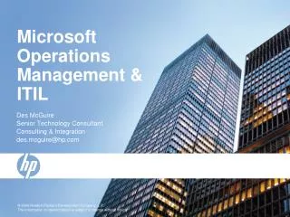 Microsoft Operations Management &amp; ITIL