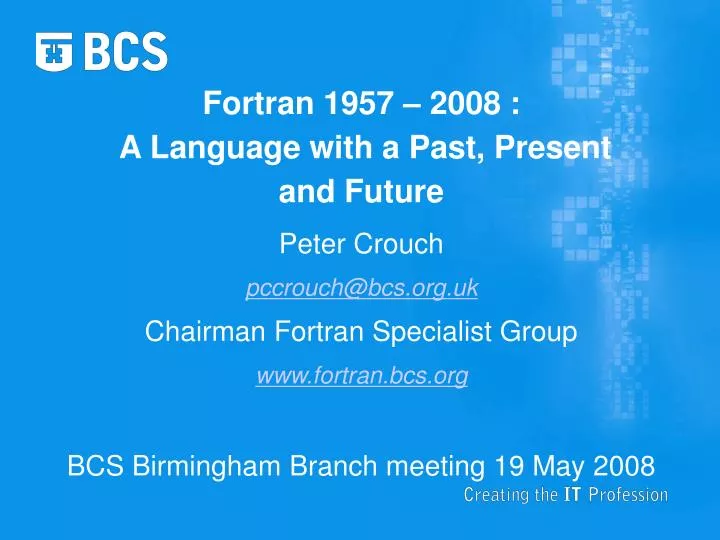 fortran 1957 2008 a language with a past present and future