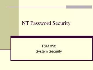 NT Password Security