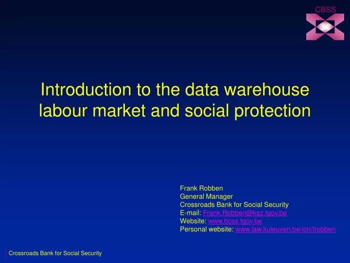 introduction to the data warehouse labour market and social protection