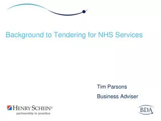 Background to Tendering for NHS Services