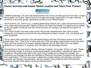 Zinnov launches web-based 'Global Location and Talent Pool'