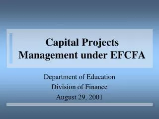 Capital Projects Management under EFCFA