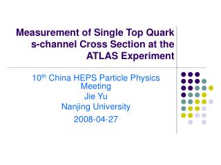 Measurement of Single Top Quark s-channel Cross Section at the ATLAS Experiment