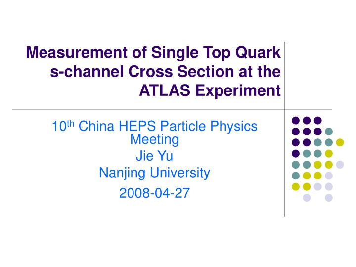 measurement of single top quark s channel cross section at the atlas experiment
