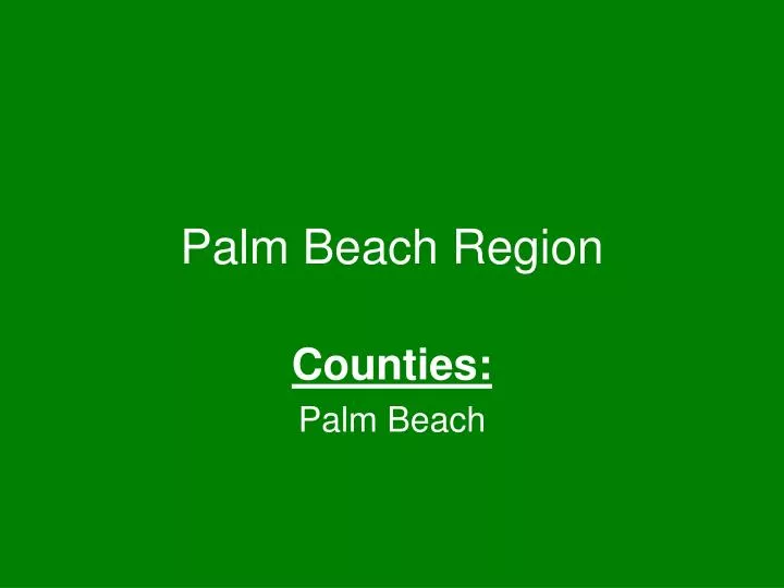 palm beach region