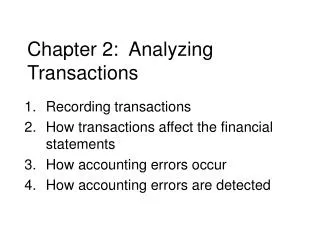 Chapter 2: Analyzing Transactions