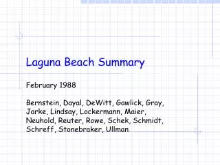 Laguna Beach Summary