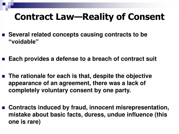 contract law reality of consent
