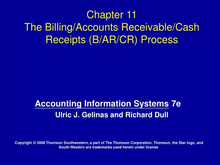 chapter 11 the billing accounts receivable cash receipts b ar cr process