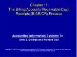 Chapter 11 The Billing/Accounts Receivable/Cash Receipts (B/AR/CR) Process