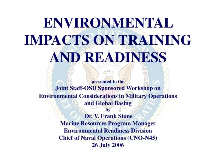 environmental impacts on training and readiness