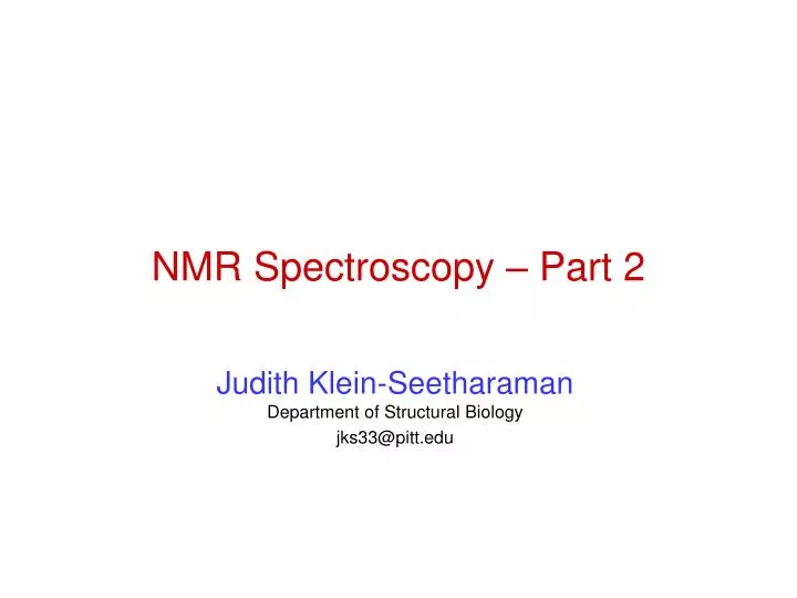 nmr spectroscopy part 2
