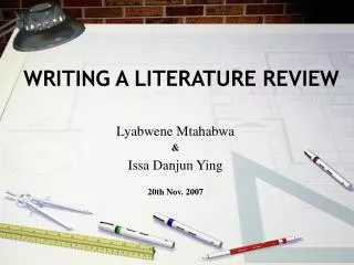 WRITING A LITERATURE REVIEW