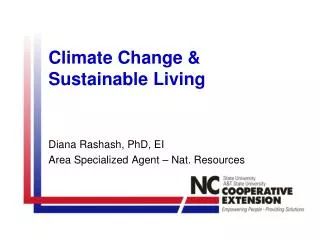 Climate Change &amp; Sustainable Living