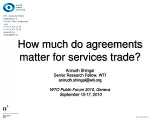 How much do agreements matter for services trade ?