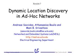 Dynamic Location Discovery in Ad-Hoc Networks